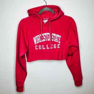 Worcester State College Cropped Champion Hoodie